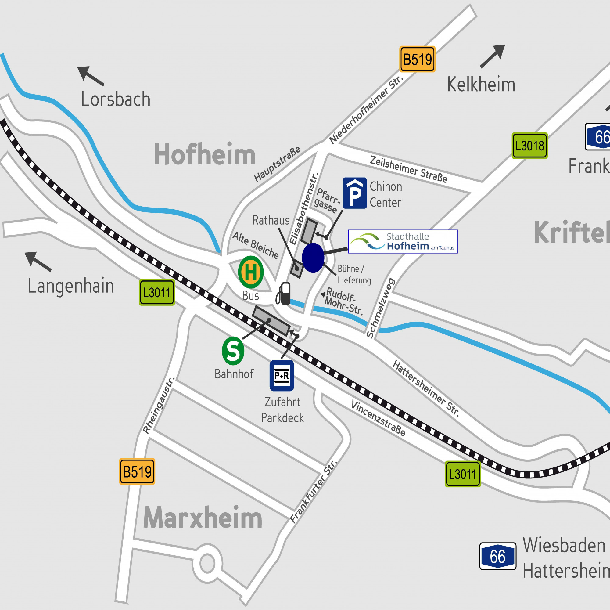 Anfahrtsskizze Stadthalle Hofheim Ideenmesse 2026 Weltläden in Hessen